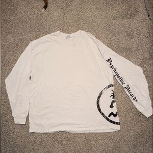 Psychopathic Records ICP White Long Sleeve Graphic Tee with Black Print